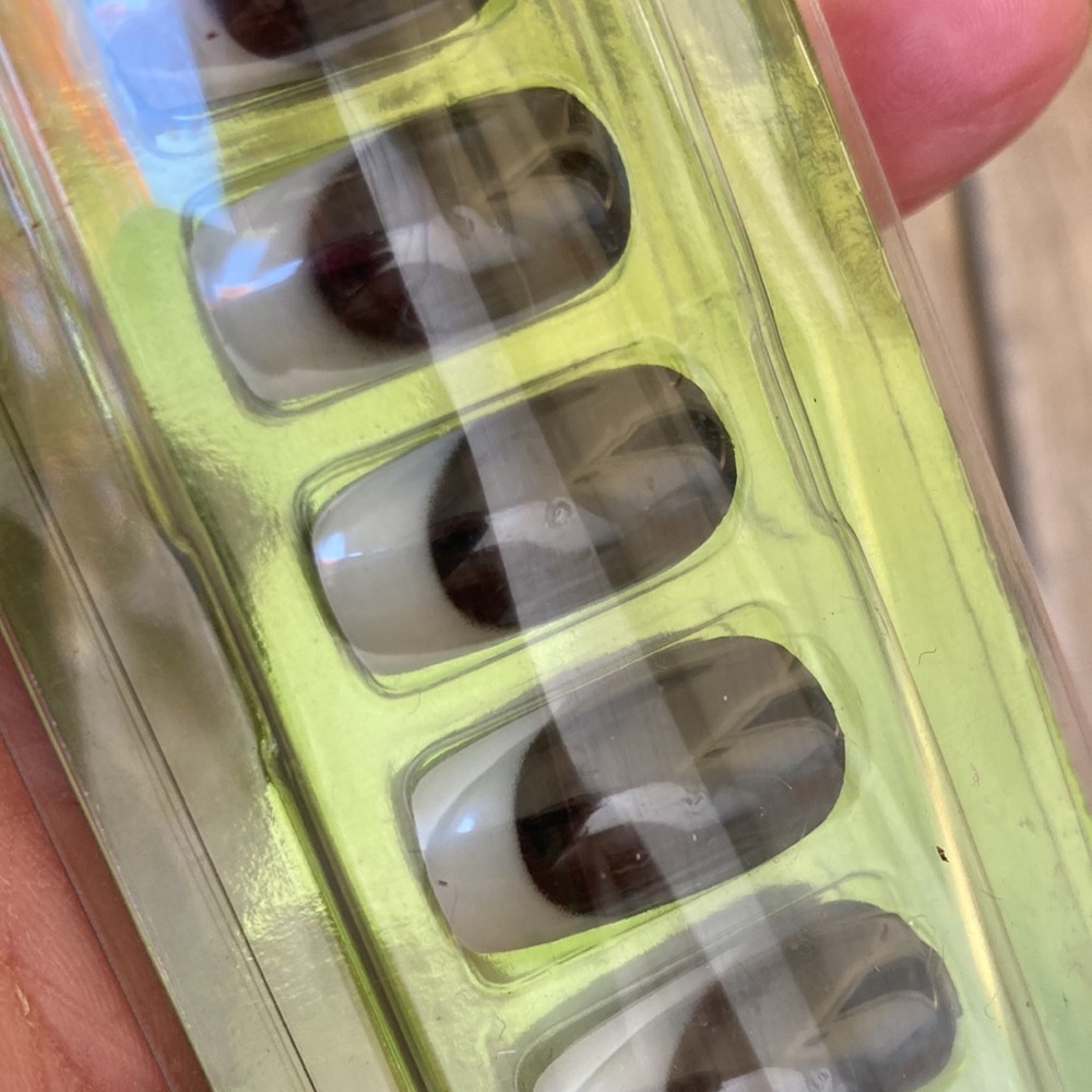 Glow in the dark tip black press on nails NEW in PACKAGE!